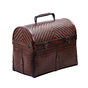 Bamboo Tea <b>Box</b> Rectangle <b>Large</b> Size Chinese Style Craft <b>Gift</b> Storage Container - Product Image 5