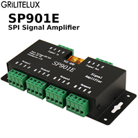 Amplificateur de signal SPI SP901E DC5-24V 4 ports de sortie 5V TTL compatible avec bande LED RGB adressable WS2811 WS2812B