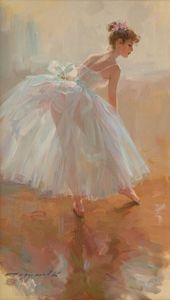 Pinturas de bailarina de <span class=keywords><strong>Ballet</strong></span> cuadros pintados a mano cuchillo abstracto pintura al óleo sobre lienzo arte de pared para sala de estar decoración del hogar - Product Image 3