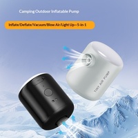 Pompe à air électrique sans fil pour camping, matelas gonflables, bouées de piscine, ballons de yoga ; Pompe de gonflage à aspiration avec éclairage pour extérieur