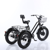 Triciclo Eléctrico de 20 Pulgadas con Neumáticos Anchos, Triciclo con Batería de Litio para Terreno Difícil y Nieve, Bicicleta Eléctrica de 3 Ruedas con Pedales