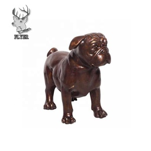 आउटडोर सजावट जीवन आकार धातु पशु मूर्तिकला कांस्य बुलडॉग पीतल कुत्ता - Product Image 5
