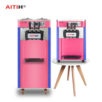 Machine à crème glacée molle d'acier inoxydable de dessus de table commerciale 3 saveurs automatiques 220V pour des magasins de dessert