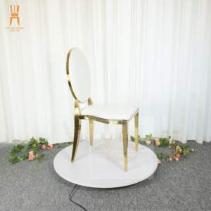 סיטונאי מחיר זול באיכות גבוהה נירוסטה זהב חלול החוצה כיסא מסיבת חתונה - Product Image 2