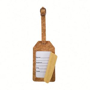 Elegante Porta Pasaportes y Etiqueta de Equipaje de Corcho, Material Protector y Acolchado - Product Image 1