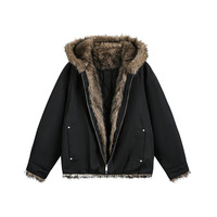 Veste décontractée Richarmor pour homme, style streetwear, noire, à manches longues, zippée, à capuche, avec poche avant, veste bomber