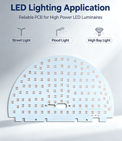 Substrat en aluminium MCPCB LED semi-circulaire personnalisé, 0,8 mm, cuivre 25 μm, OSP, haute conductivité thermique, PCB d'éclairage LED RoHS