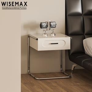 WISEMAX – meuble de chambre à coucher moderne, <span class=keywords><strong>cube</strong></span> <span class=keywords><strong>noir</strong></span>, armoire de <span class=keywords><strong>chevet</strong></span> en bois, tiroirs de rangement, table de nuit avec base en métal - Product Image 3