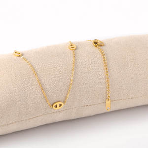 18K Gold Plated Stainless Steel Mariner Oval Cutout Link Cable Chain <b>Necklace</b>, Minimalist Light Luxury Women Clavicle Jewelry - Product Image 6