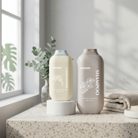 Bouteille en plastique vide personnalisable pour soins personnels 300ml/500ml, contenant pour shampoing/lotion, flacon anti-fuite pour soins de la peau