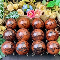 Vente en gros de cristaux naturels artisanaux, boule de cristal de haute qualité, sphère d'obsidienne rouge pour la décoration et les cadeaux