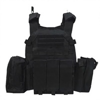 Gilet tactique anti-coupure en nylon à libération rapide, noir, léger, réglable, pour entraînement extérieur, personnalisé, CE ISO, taille unique