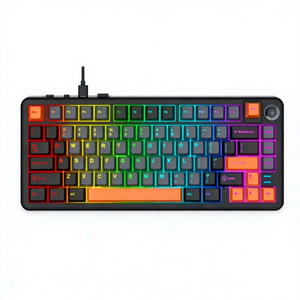 คีย์บอร์ดเกมมิ่งแบบมีสายปรับแต่งได้ใหม่ RGB 7-RGB Backlit แบตเตอรี่ 4000mAh 68/75 ปุ่ม Hot Swappable ออกแบบตามหลักสรีรศาสตร์ ช่องเสียบ Type-C สำหรับคอมพิวเตอร์ 7 - Product Image 3