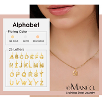 Collar EMANCO con Letra Inicial Texturizada, Cadena Minimalista de Acero Inoxidable con Baño PVD en Color Dorado, Regalo con Nombre para Mujer, Uso Diario