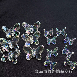 Papillon 3D en acrylique iridescent plaqué UV avec trou au dos, matériau artisanal DIY pour ornement de voiture, décoration de la maison - Product Image 4
