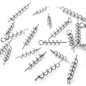 Spinpoler pesca sacacorchos gancho señuelo suave centrado Pin espiral 30/35/45/50mm resorte bloqueo Pin cebo tornillo conector Accesorios - Product Image 6