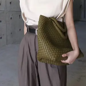 Nuevo Producto, Bolso de Mano de PU Estilo Japonés <span class=keywords><strong>con</strong></span> Patrón Geométrico Grande y Cierre Abierto para Mujer, Bolsos Hechos a Mano - Product Image 1