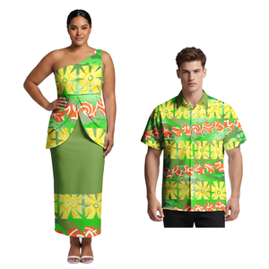 Camisas Hawaianas <span class=keywords><strong>de</strong></span> Playa para Hombre, Elegantes Blusas sin Mangas Samoan Puletasi con Diseño Tribal Polinesio para Parejas, Conjuntos Combinados - Product Image 4