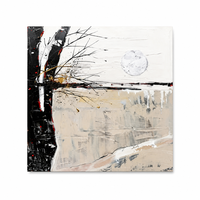 Peinture à l'huile abstraite minimaliste peinte à la main 100x100cm, art mural texturé monochrome Wabi Sabi sur toile pour maison contemporaine