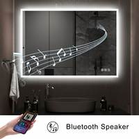 Miroir de Douche LED Intelligent Tactile pour Hôtels, Bluetooth, Étanche, Anti-Buée, Design Rectangulaire, Style Européen