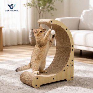 Mondförmiges Verstellbares Langlebiges Katzen-Kratzbrett aus Pappe mit Modernem Design 2-in-1 Bett und Hängebälle für Katzen - Product Image 2