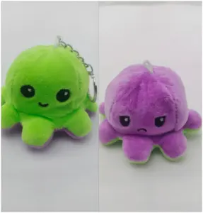 Juguete de peluche de pulpo inverso Llavero de peluche con llavero