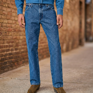 Jean en denim coupe bootcut pour homme, taille mi-haute, coupe slim, bleu uni, en coton, vintage, délavé, décontracté, pour l'automne et l'hiver - Product Image 4