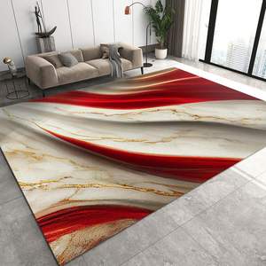 Tapis rectangulaire moderne Wan Xinlong à imprimé marbre, résistant aux taches, pour salon, facile à nettoyer, lavable à l'eau - Product Image 6