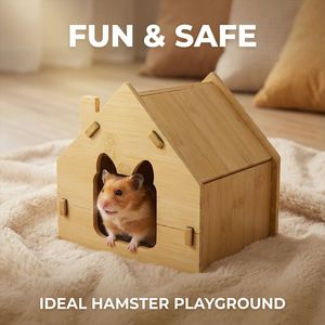 Casa de bambú para hámster, forma de conejo, a prueba de mordidas, refugio para mascotas pequeñas, para todas las estaciones - Product Image 4