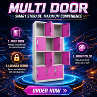 Armoire de rangement commerciale pliable à 12 portes en fer verrouillable pour vêtements, idéale pour salle de sport, école, bureau, appartement, hôpital, salon moderne