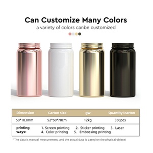 Customized Printed Logo Cylinder <b>Aluminum</b> Packaging Tin Jar for Capsules Pills Medicine Tablets-Eco-friendly Recyclable Screw - Product Image 4