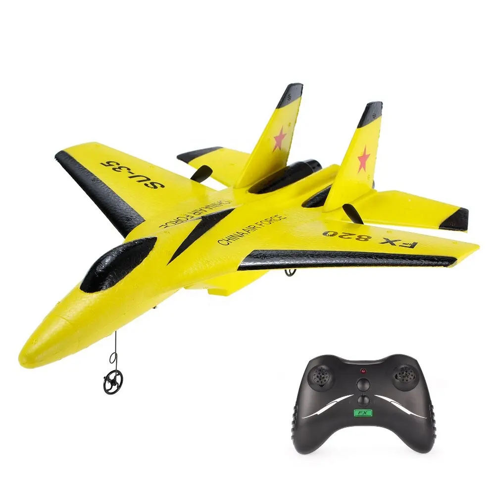 2022 Poplar FX-820 SU-35 RC Airplane 4 Directional Flight Fixed Wing 2CH 2.4G Remote Controller Micro Indoor Aircraft EPP