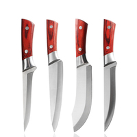 Professionnel japonais en acier inoxydable 4cr13 Cutter damas couteau Restaurant métal couteau de cuisine ensemble manche en bois couteau de Chef