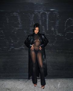 Nouvelle Veste Longue Élégante en Similicuir PU pour <span class=keywords><strong>Femme</strong></span>, Col Rabattu, Laçage, Grande Taille, Style Urbain - Product Image 3