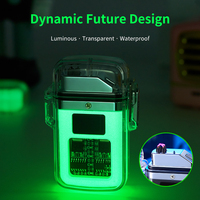 Briquet plasma USB d'extérieur au design moderne Double arc coupe-vent avec corps transparent Nouvelle technologie Allume-cigare