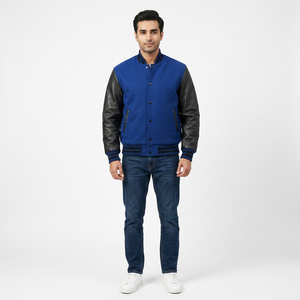 Customized Casual Men Streetwear Varisty Men's Jackets <b>Leather</b> Versity University Bomber College Jacket for man - Product Image 1