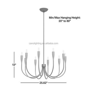 Lustre suspendu en métal avec plusieurs ampoules pour la décoration de la maison, restaurant, usine, lampe suspendue décorative - Product Image 5