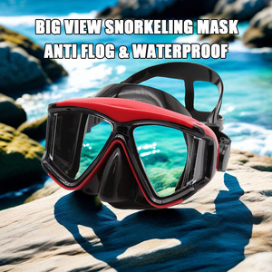 Diving Mask Adult Silicone Waterproof Anti-Fog PC Lens Two Windows 18cm 9cm Red Black Blue Yellow - Product Image 2