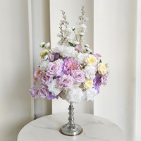 Centro de Mesa de Boda Artificial con Bola de Flores Hecha a Mano, Moderna, de Tela de Seda Blanca, Diseño Exclusivo DDP, Personalizable, en Oferta