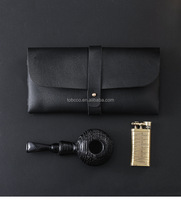 Pochette à tabac vintage en cuir pas chère pour pipe, plateau à rouler, sac à cigarettes et cigares, ensemble cadeau, pochette vide
