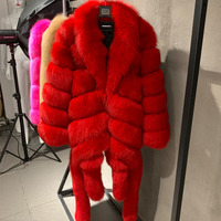Manteau long en fourrure de renard d'hiver, véritable fourrure naturelle de queue de renard, manteau long en fourrure de renard pour femme