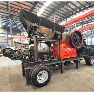 ISO Certified Pe200x300 Jaw Crusher Mobile Quarry Crusher Plant For Sale With Screen 8x12 Mini Rock Rubble Granite Stone Process