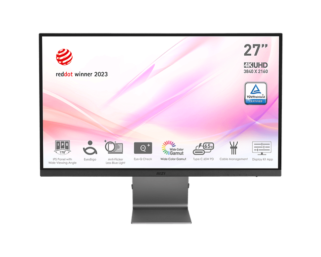 Hot-Selling MSI Modern MD271UL 27" 4K UHD IPS Monitor - 139% SRGB, EyesErgo, USB-C 65W, Ultra Slim
