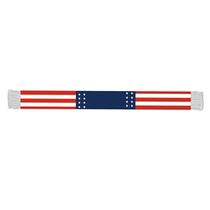 Bufanda con la Bandera Estadounidense de 17x135cm, Bufanda Personalizada para Aficionados al Fútbol, Estola de Graduación Personalizada con Borlas Blancas - Product Image 1