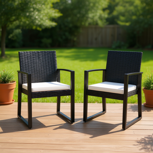 Silla de Patio Moderna para Exteriores con Cojín, Estructura de Aluminio, Ratán PP Marrón, Diseño Duradero para Uso Residencial - Product Image 2