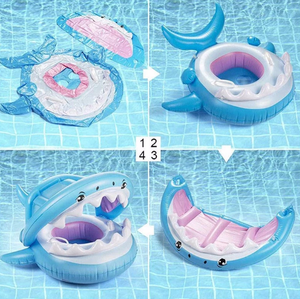 Venta directa de fábrica <span class=keywords><strong>Flotador</strong></span> para bebés Piscina Flotante para niños pequeños con dosel inflable Tiburón - Product Image 4