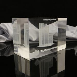 Société immobilière usine de cadeaux d'affaires bâtiment personnalisé cristal intérieur gravure laser 3d cristal gravé cadeaux cube de verre - Product Image 3