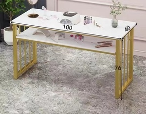 QU MENG <b>Pink</b> Modern Salon Furniture Set Nail Tables for Beauty Salons Nail Art Supplies Desk - Product Image 6