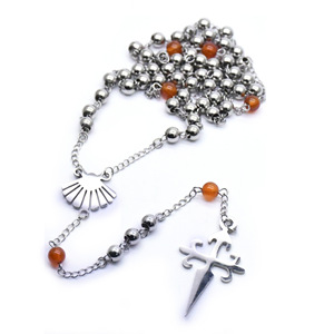 <span class=keywords><strong>De</strong></span> acero inoxidable <span class=keywords><strong>de</strong></span> concha Cruz collar <span class=keywords><strong>de</strong></span> cuentas <span class=keywords><strong>de</strong></span> <span class=keywords><strong>Santiago</strong></span> Rosario religiosa católica <span class=keywords><strong>de</strong></span> la joyería - Product Image 4