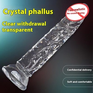 Approvisionnement d'usine Masturbateur Féminin Transparent Gode En Silicone Souple Vibrateur Cristal Faux Pénis Simulation Produit De Sexe Pour Adulte - Product Image 3